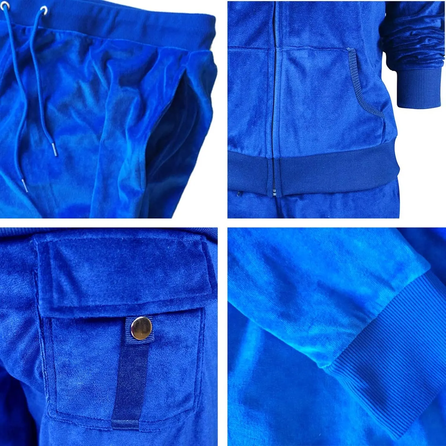 Womens 2 Piece Outfits Velour Tracksuits Long Sleeve Sports Sweatsuits Jogging Velvet Lounge Set