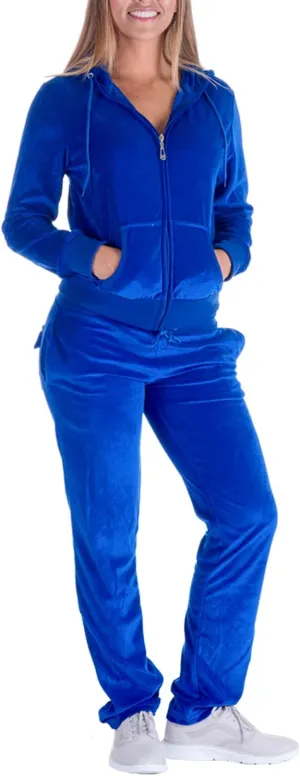 Womens 2 Piece Outfits Velour Tracksuits Long Sleeve Sports Sweatsuits Jogging Velvet Lounge Set