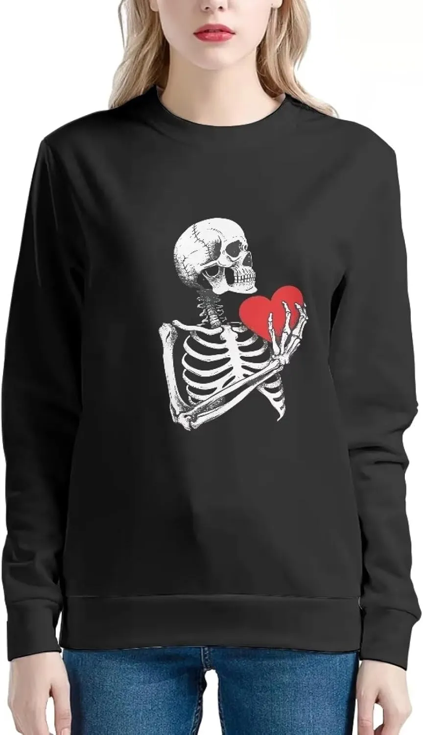 Womens Crewneck Sweatshirt with Design Oversized Long Sleeve Graphic Tshirts Shirts for Women XS-4XL