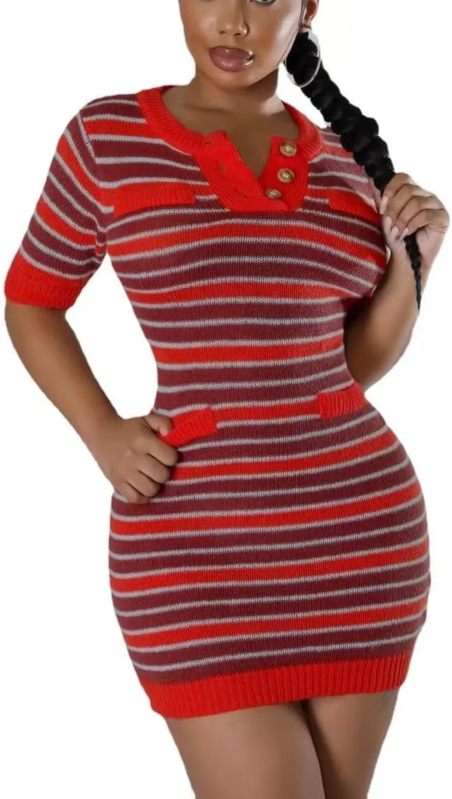 Women's Fashion Sexy Sports Vitality Slim V Neck Short Sleeveless Pleated Dress