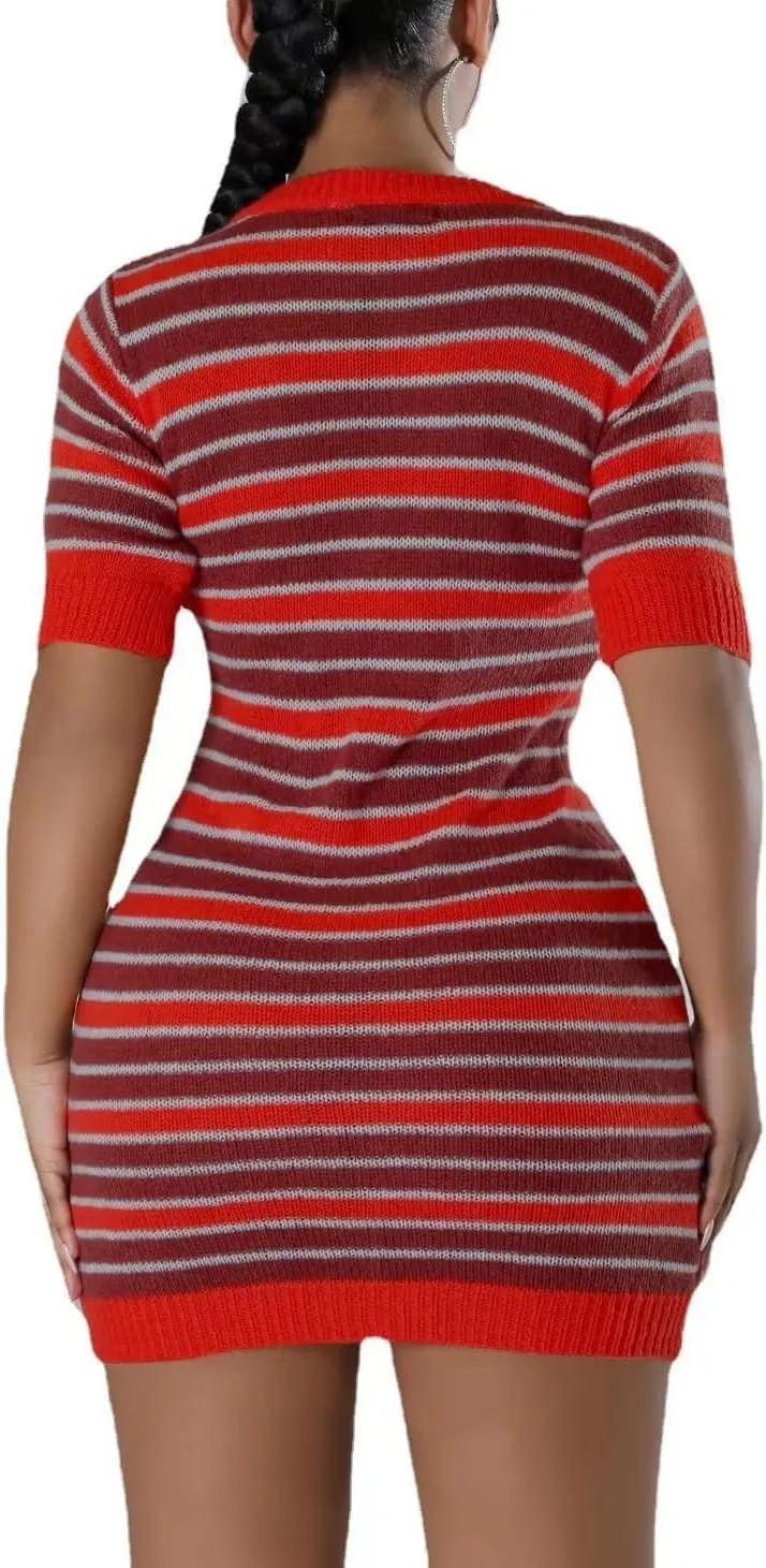 Women's Fashion Sexy Sports Vitality Slim V Neck Short Sleeveless Pleated Dress