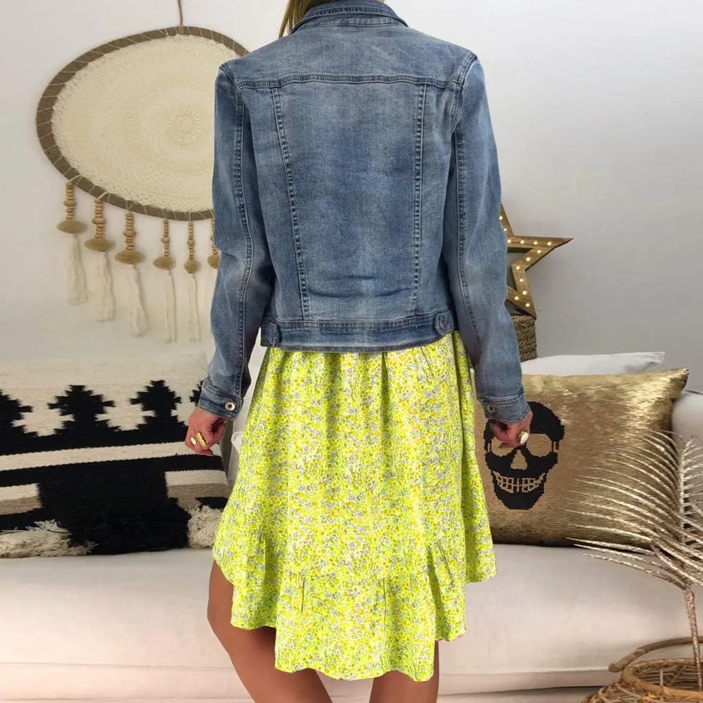 Women's Ladies Sexy Loose Print Hlaf Sleeve Ruffles Mini Dress Summer Dress Womens Casual Maxi Dresses