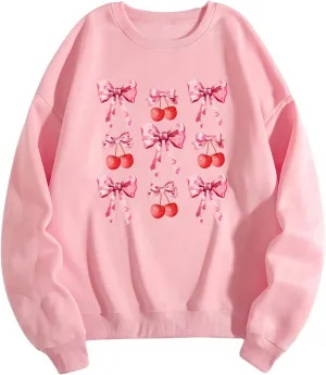 Women's Oversized Graphic Sweatshirt Drop Shoulder Long Sleeve Crewneck Pullover Tops