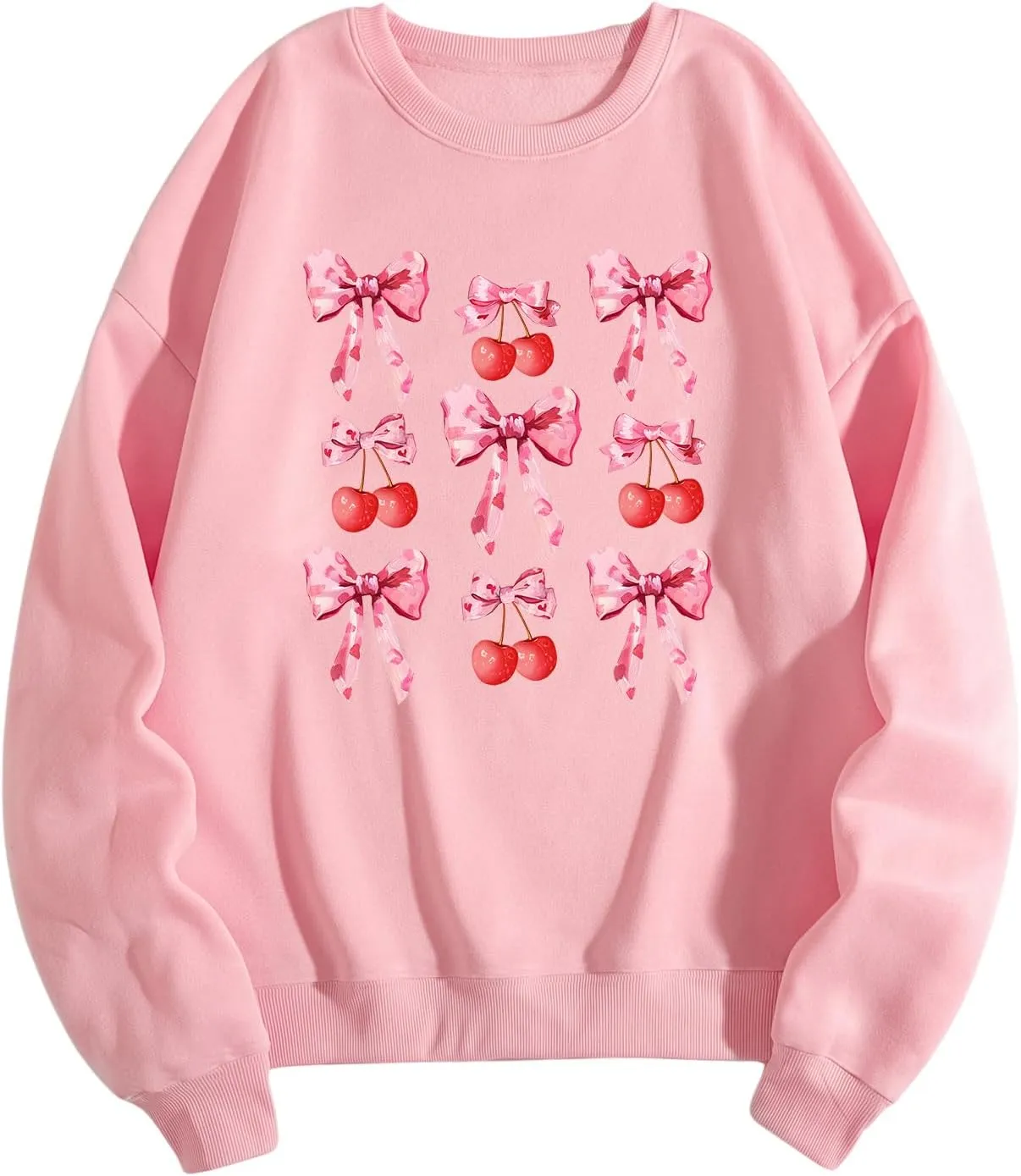 Women's Oversized Graphic Sweatshirt Drop Shoulder Long Sleeve Crewneck Pullover Tops