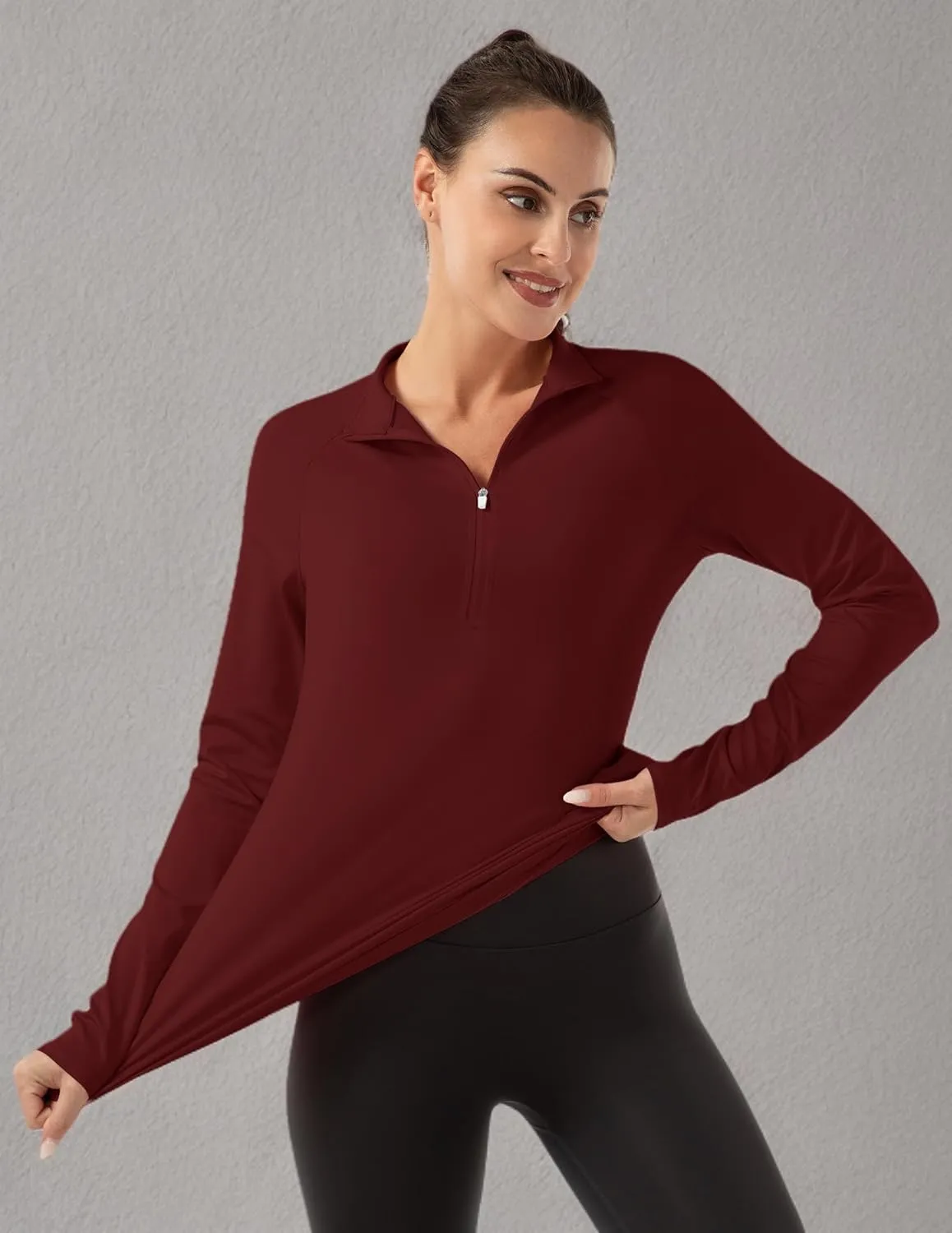 Women's Polo Shirts Long Sleeve UPF 50  Sun Protection Tennis Golf Workout Tops Sport Zipper V Neck