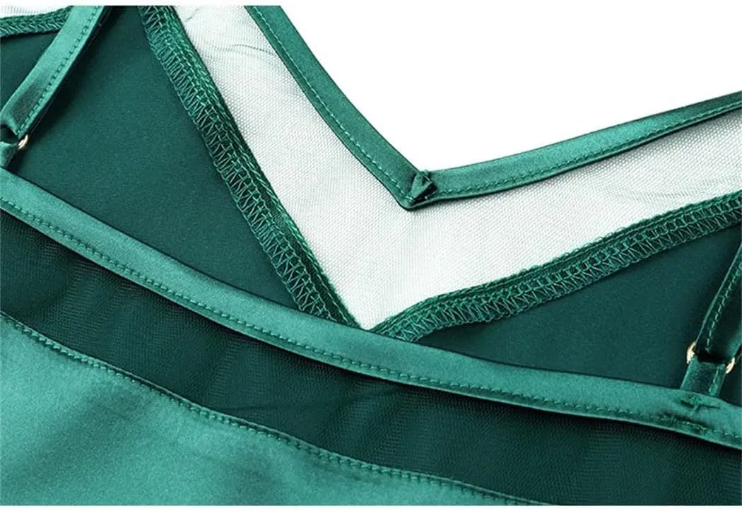 Women's Satin Top Cropped V-Neck Slim Silk Camisole Solid Color Backless Basic Female Sleeveless Tops