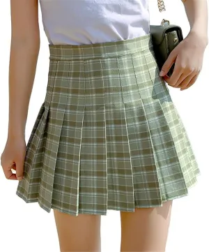 Women's Skirt Slim Casual Pleated Aline Short Skirts