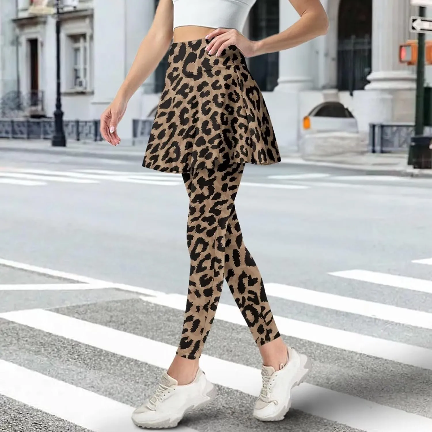 Women's Skirted Legging High Waisted Tennis Skirt Pants Set Pleated Skort Athletic Golf Clothes for XS-3XL