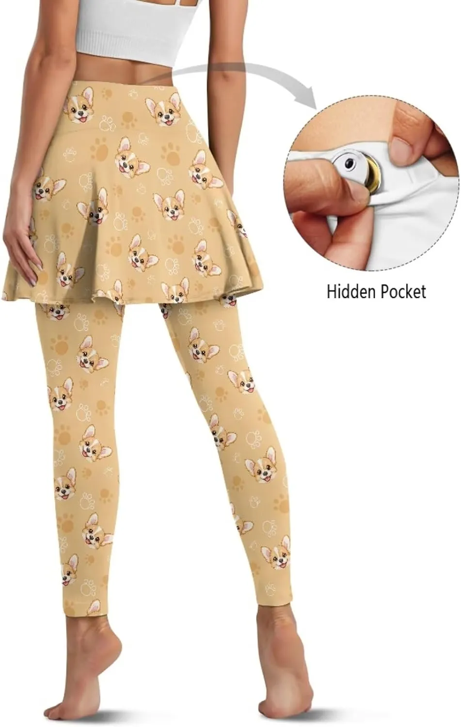 Women's Skirted Legging High Waisted Tennis Skirt Pants Set Pleated Skort Athletic Golf Clothes for XS-3XL