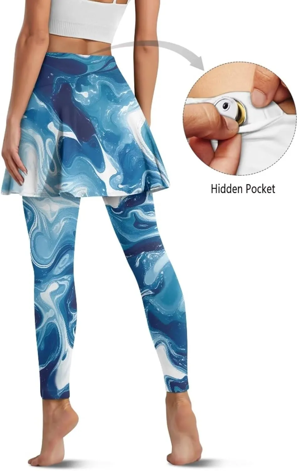 Women's Skirted Legging High Waisted Tennis Skirt Pants Set Pleated Skort Athletic Golf Clothes for XS-3XL