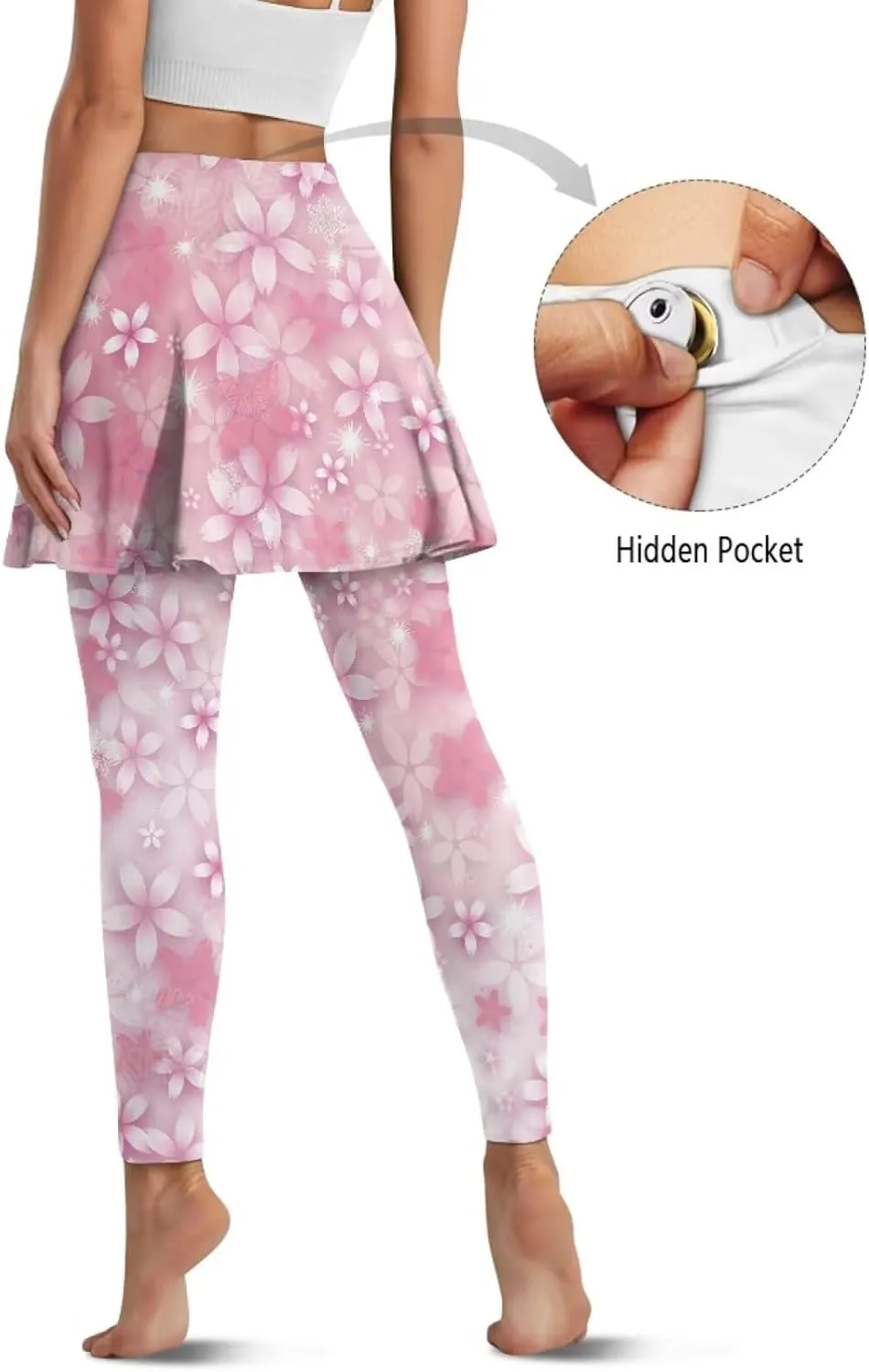 Women's Skirted Legging High Waisted Tennis Skirt Pants Set Pleated Skort Athletic Golf Clothes for XS-3XL