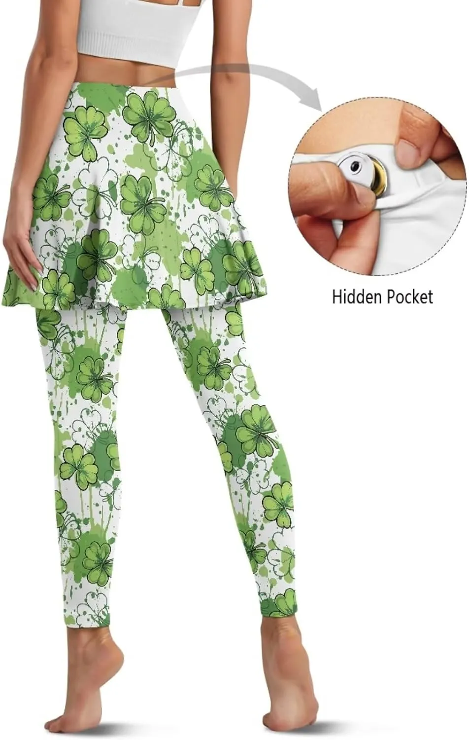 Women's Skirted Legging High Waisted Tennis Skirt Pants Set Pleated Skort Athletic Golf Clothes for XS-3XL
