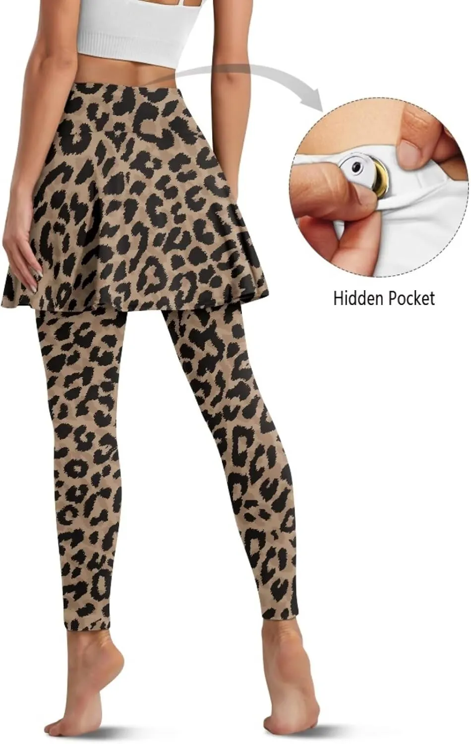 Women's Skirted Legging High Waisted Tennis Skirt Pants Set Pleated Skort Athletic Golf Clothes for XS-3XL