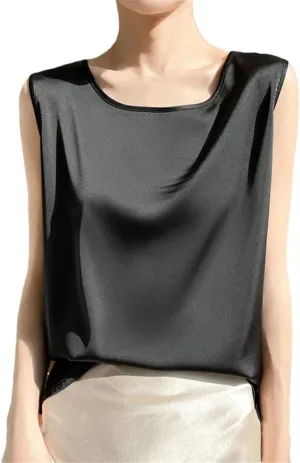 Women's Solid Color Casual Satin Temperament Simple Sleeveless Camisole Vest