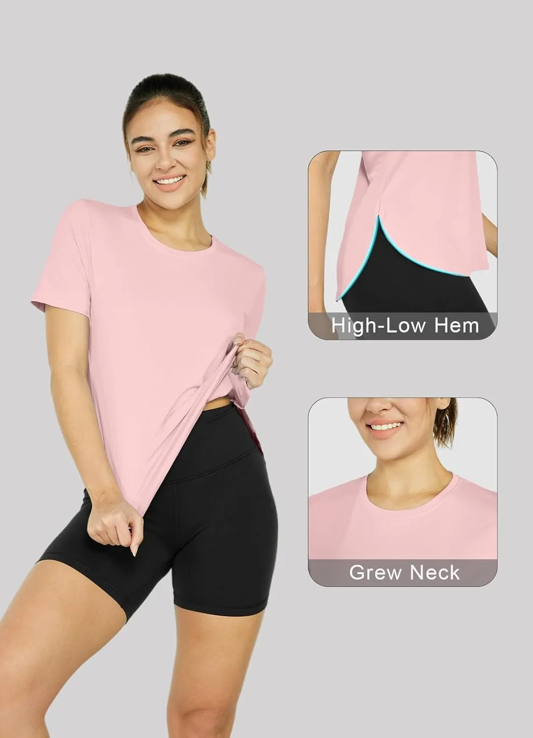Women's Sun Protection Shirts UV SPF UPF 50  Short Sleeve Workout Tops Hiking Running Quick Dry