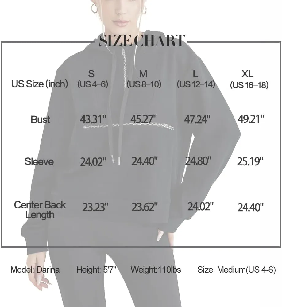 Women's Thin Tunic Hoodies Long Sleeve Zip Up Sweatshirts Pullover Blouse Tops