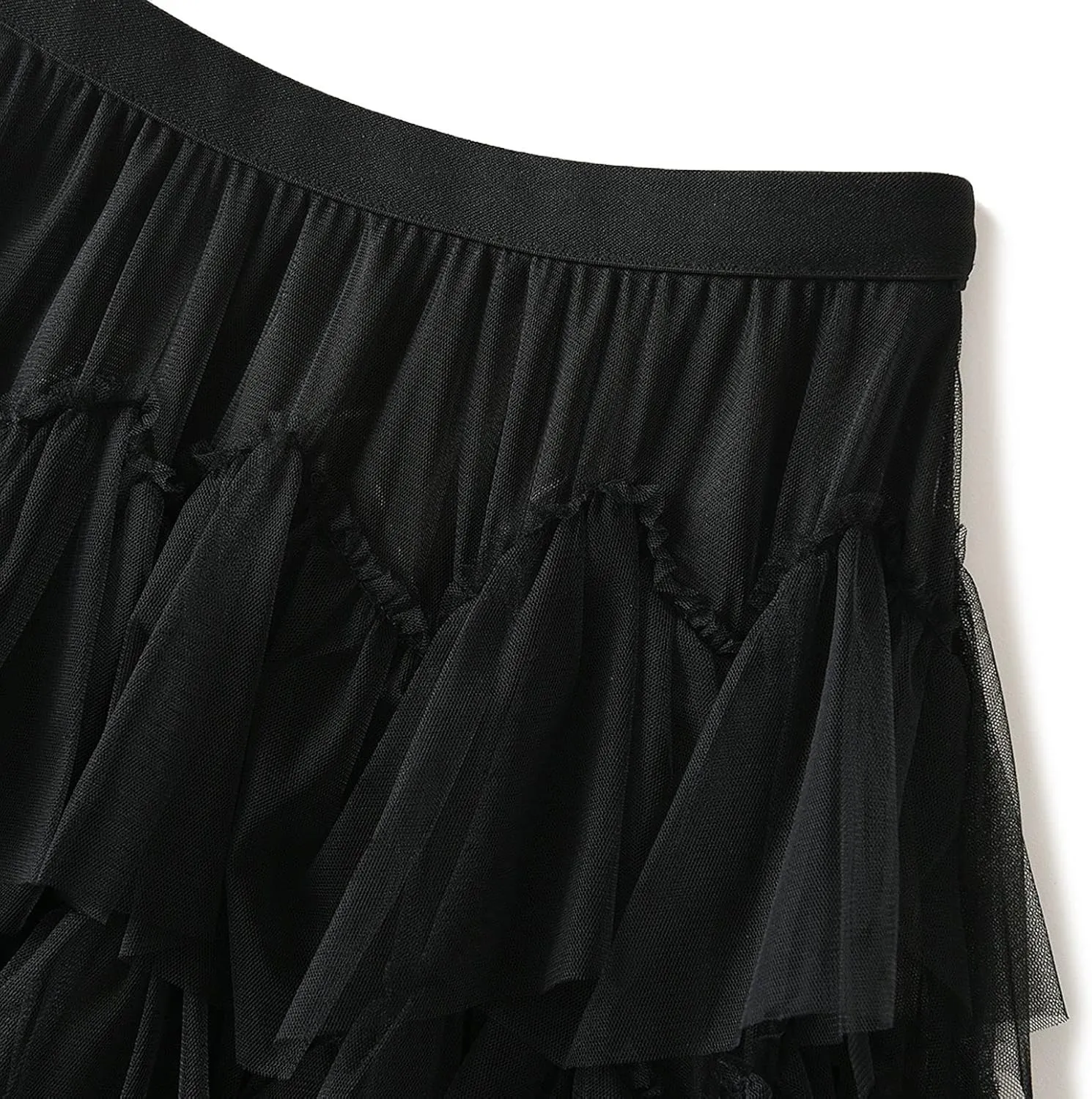 Women's Tutu Tulle Skirt Pleated Skirt Midi Velvet Holiday Elastic Waist Mesh Fall Elastic Tulle Skirt