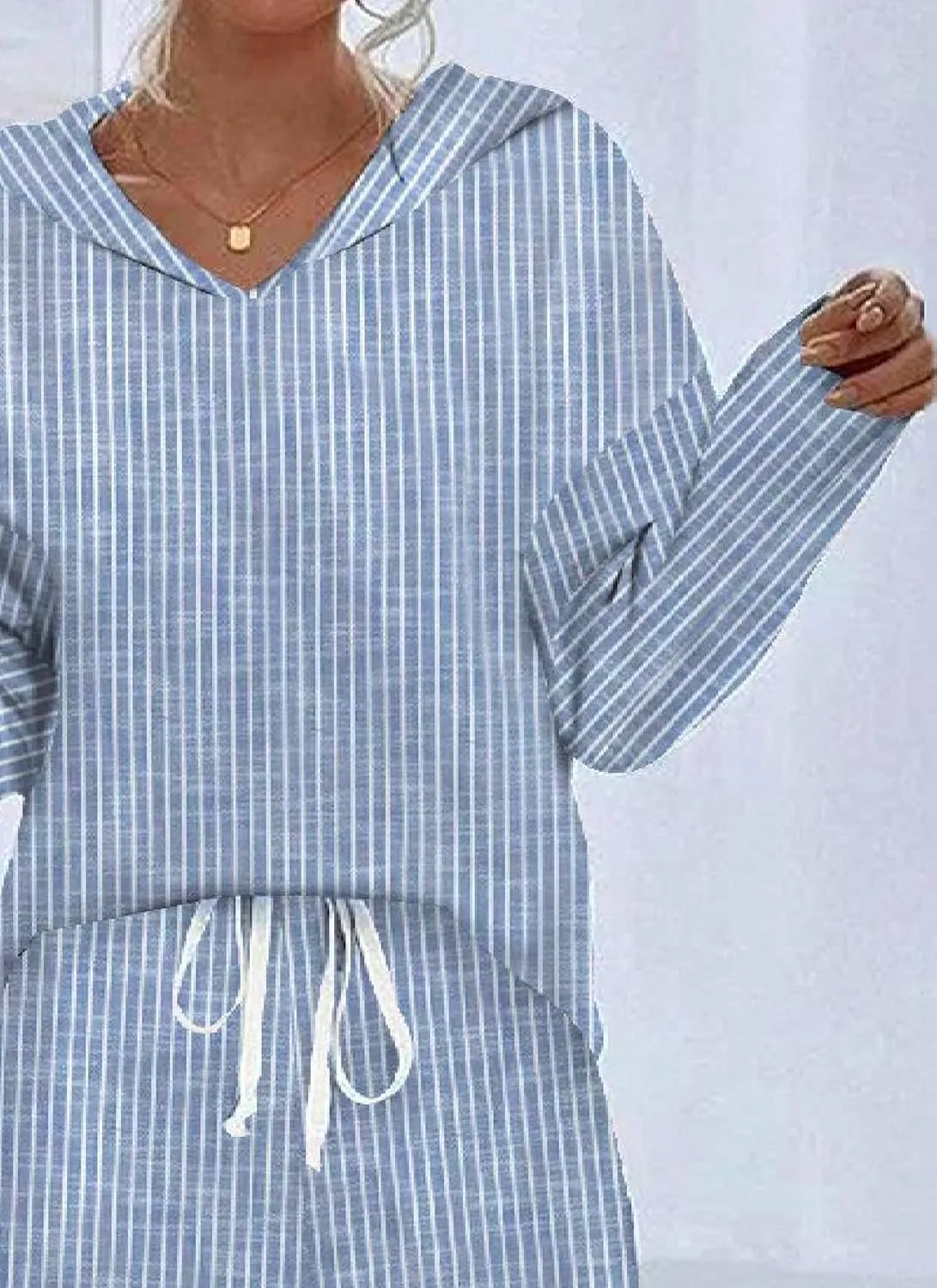 Women's Two Piece Set 2025 Spring Shorts with Long Sleeved Hoodie Top Set Travel Outfits Loungewear Pajama Set