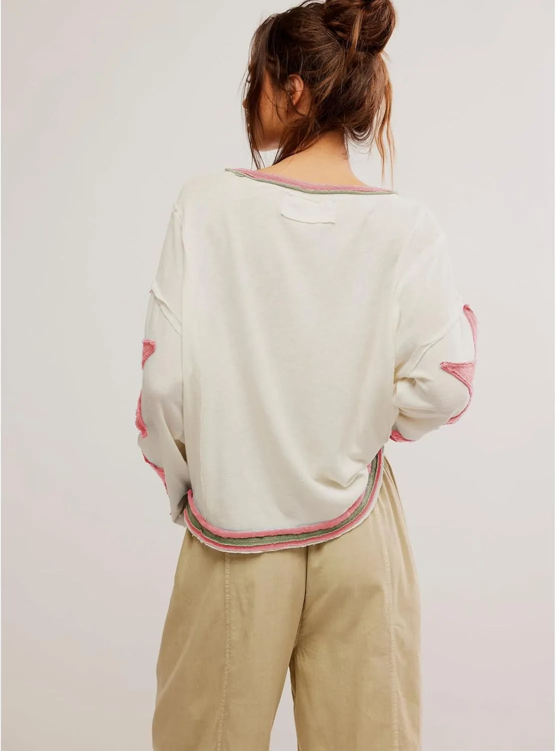 Y2k Oversized Sweatshirts Womens Long Sleeve Crewneck Cute Star Striped Graphic Hoodies Shirts Teens Girl Jacket